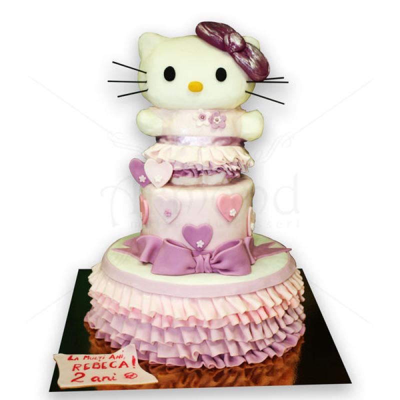 Tort Hello Kitty si dantela