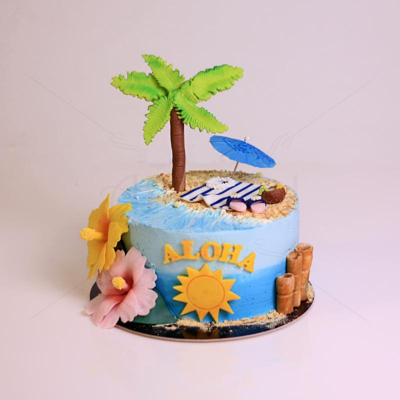 Tort Plaja Exotica in Frosting