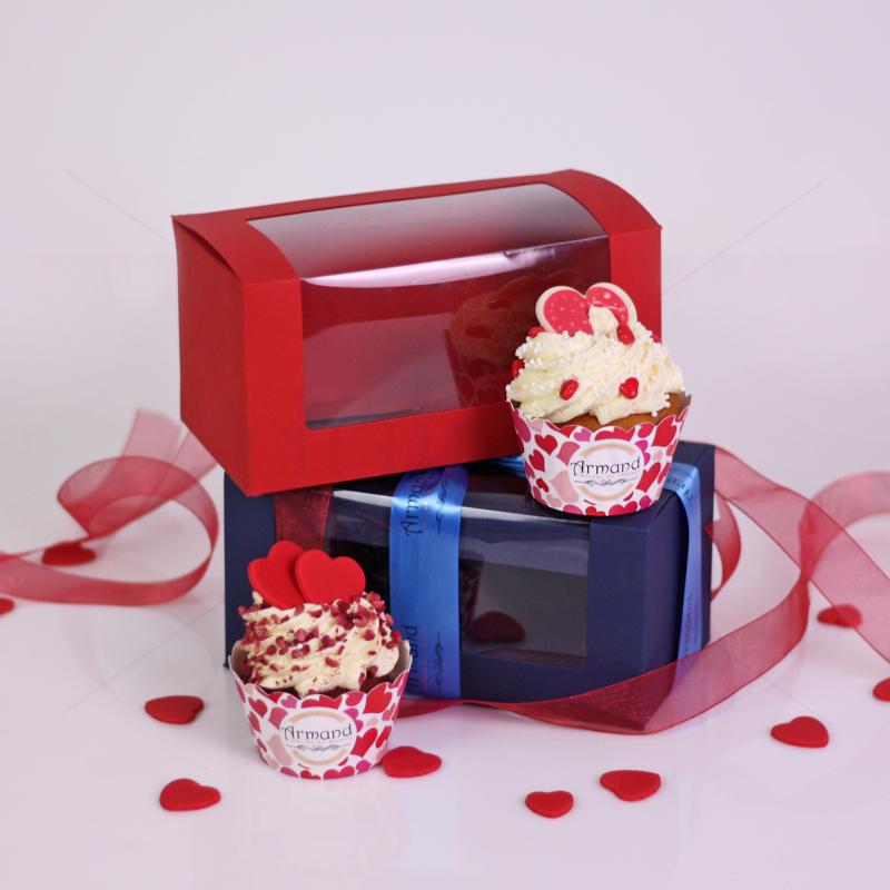 Pachet cadou 2 Cupcakes Sfantul Valentin