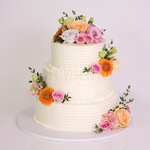 Tort Elegant Flori Pastel